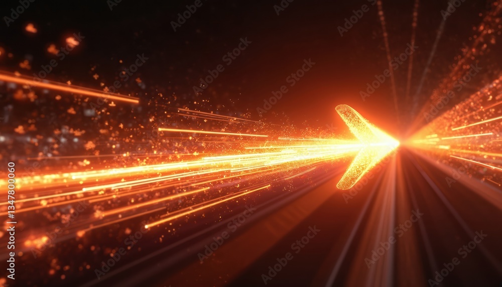 Poster abstract light arrow speed communication tech background. futuristic digital design with motion ener