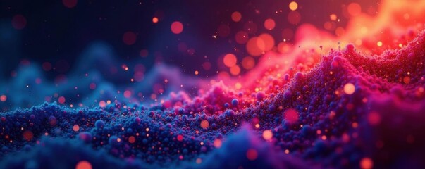 Swirling abstract particles on a mesh background, bio-luminescent, gelatinous