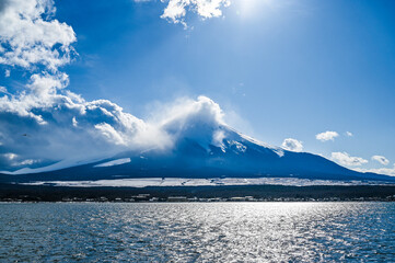 富士山と湖