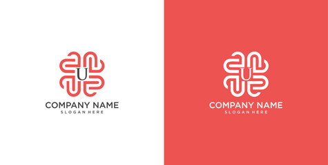 Initial U heart logo design. Love icon vector illustration © micky_adb