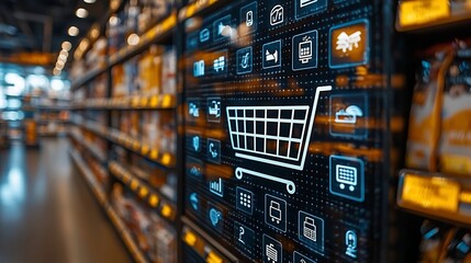 Digital Shopping Experience Supermarket Aisle