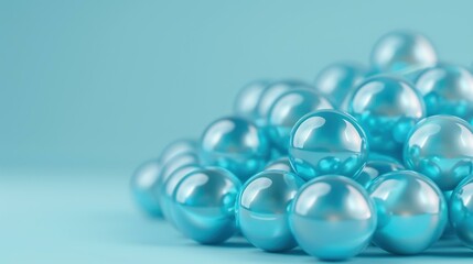 Explore the beauty of abstract blue glass spheres and liquid drops, creating a stunning macro wallpaper for your screen.