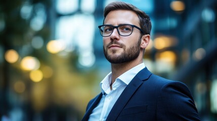 Fototapeta premium Confident Businessman in Urban Setting
