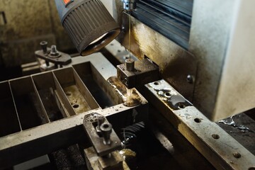 electrical discharge machining of metal, industrial metal processing