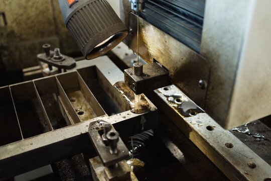 electrical discharge machining of metal, industrial metal processing