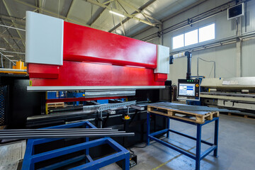 metal bending machine, industrial metal processing, general view