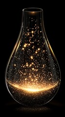 Sparkling Glass Vessel with Golden Inner Glow