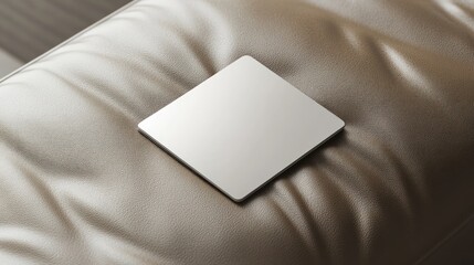 Fototapeta premium Elegant Mockup: Blank Square on Beige Leather