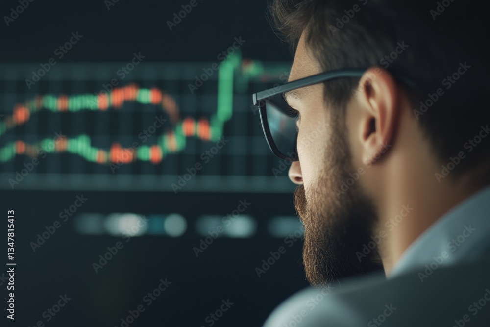 Aufkleber market analysis insights financial trends digital workspace data visualization professional environm