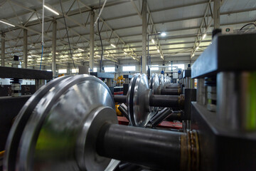 sheet metal cutting shop, industrial metal processing general view, close-up