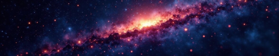 Naklejka premium Glowing stars in the vast blackness of the universe , void, galaxy