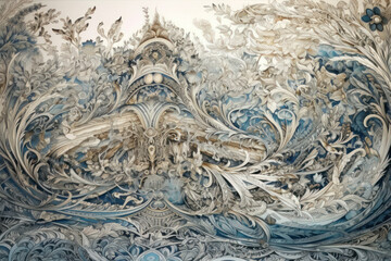 Intricate and detailed pattern, done in a fantasy illustration style.  