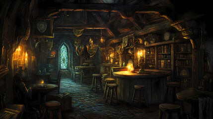 taverns glowing interior