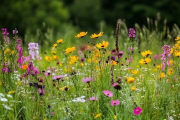 A meadow of wildflowers bursts with vibrant colors reflecting nature&rsquo;s harmony and freedom  
