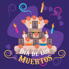 Naklejka premium Traditional altar decorated with flowers and candles. Vector