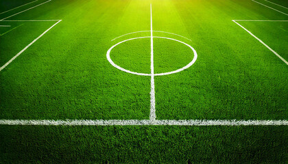 Obraz premium Generated image soccer field, top view, use for wallpaper background; copy space or add text