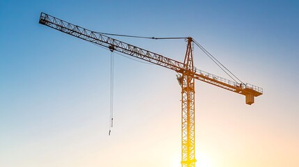 Construction Crane Silhouette at Sunset