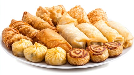 Assorted Delicious Fried Asian Appetizers Platter