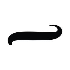 Swoosh Icon Hand Drawn with Text Tail Baseball Swash - Black White Thick Lines