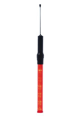 Fototapeta premium Illuminated Safety Wand with Red LED Lights for Visibility and Guidance in Dark Areas or Emergency Situations, Ideal for Traffic Control and Outdoor Activities