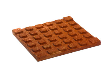 Textured Red Rubber Flooring Tile Suitable for Indoor and Outdoor Spaces, Featuring Raised Patterns for Enhanced Grip and Safety on Surfaces