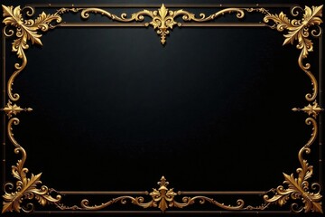 Ornate black gold background with intricate designs and shimmering details , shimmer, ornate