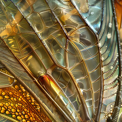 Abstract Brown and Gold Organic Texture with Veined Structures