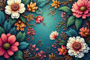 Ornate floral patterns with intricate pen strokes and flowing lines , design, ink