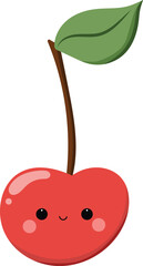 Cute cherry in kawaii style