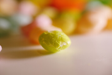 Close up texture of crushed candy rainbow