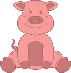 Fototapeta premium Zoo Pig Illustration
