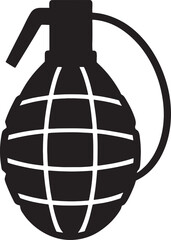 Grenade silhouette vector on a white background