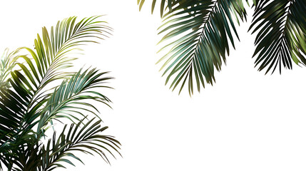Obraz premium A soft, natural-looking palm tree branch shadow overlay, isolated on a transparent background.