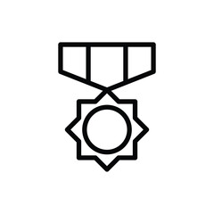 Depicting Award Medal Icon with Star Symbol and Outline Design