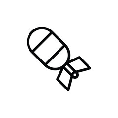 Illustrative Bomb Icon with Fins Design for Graphic and Web Use