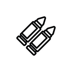 Two Crayons Illustration Icon Outline Style for Coloring and Design