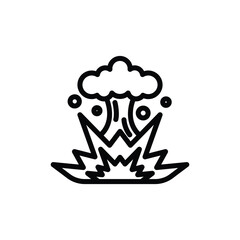 Nuclear Explosion Icon with Cloud and Shockwave for Safety Designs