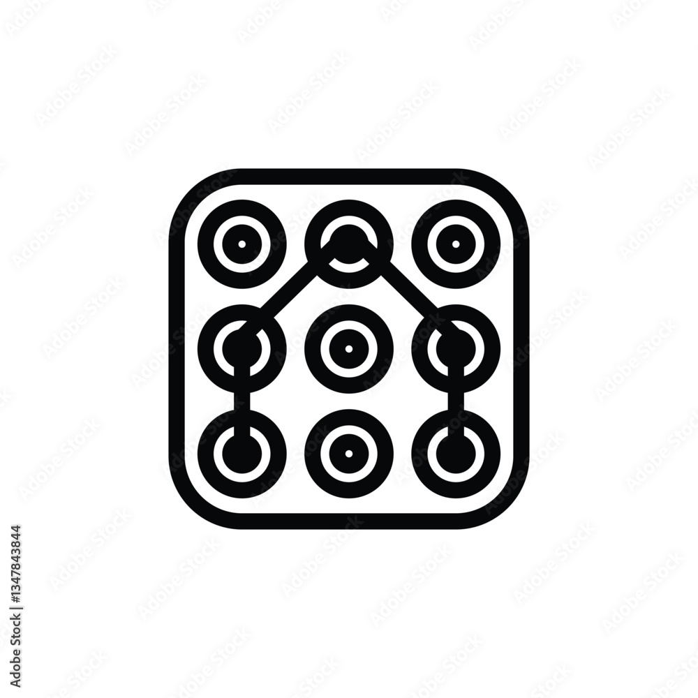 Poster mobile security pattern lock graphic for smartphone access and protection