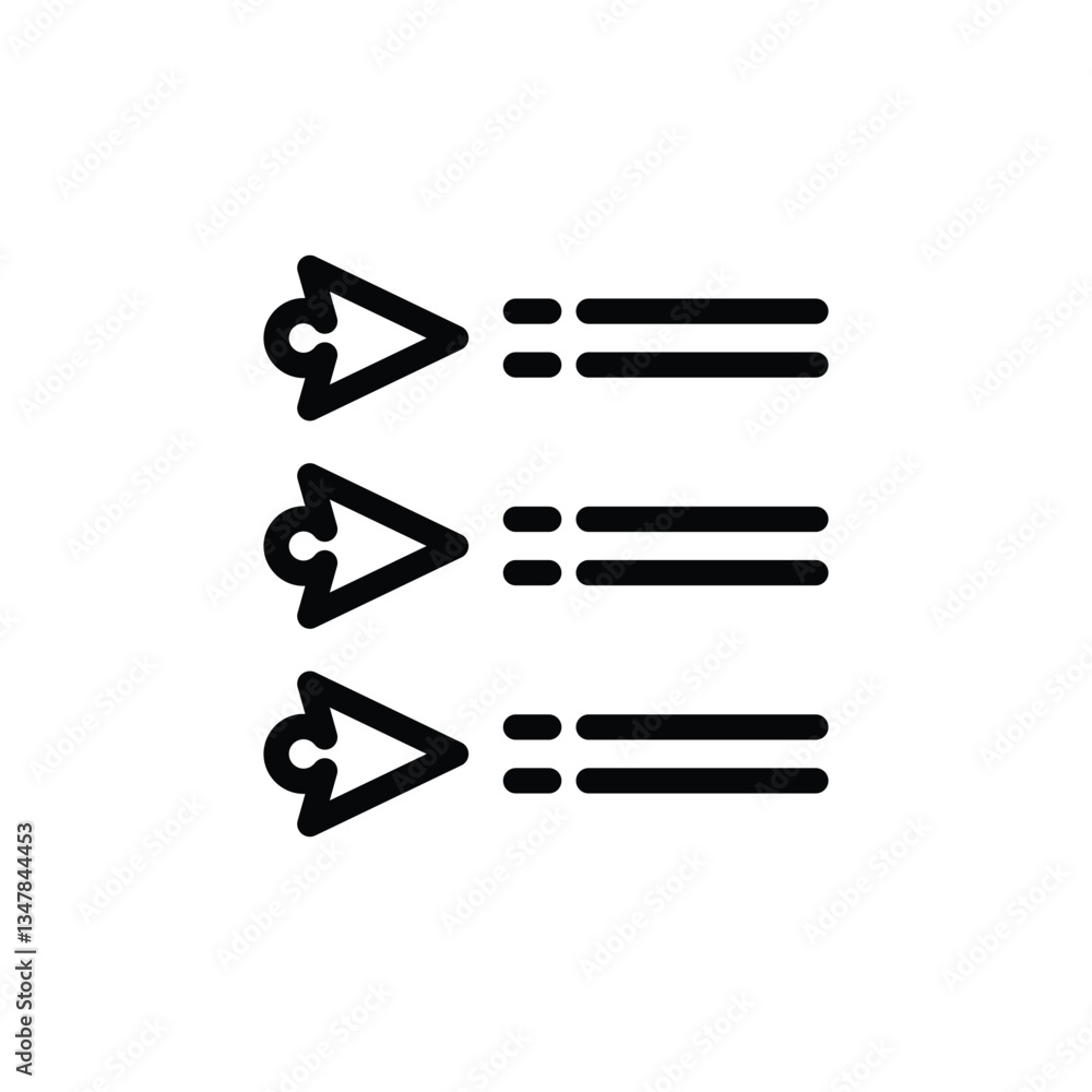 Poster navigating content simple list icon for website menu design