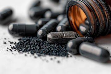 Black Activated Charcoal Capsules and Powder