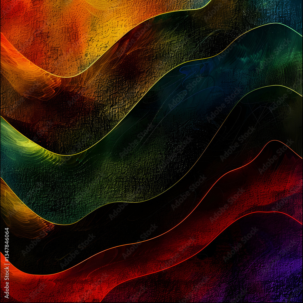 Poster dark flowing abstract with subtle colors
