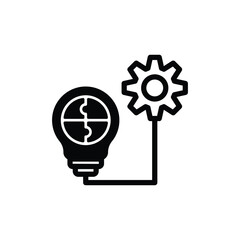 Lightbulb Puzzle with Gear Wheel Represents Creative Problem Solving Solution