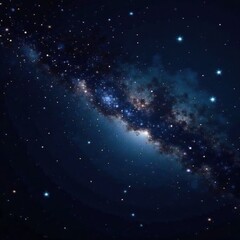 Fototapeta premium Sparkling starry sky with constellation and planets against a dark black background, milkyway, stargazing