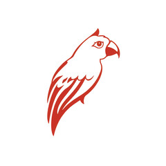 Parrot logo on white background. Parrot logo design. Vector illustration.