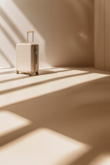 suitcase on minimalistic background