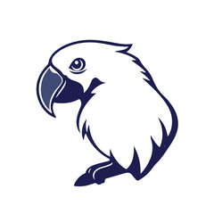 Parrot logo on white background. Parrot logo design. Vector illustration.