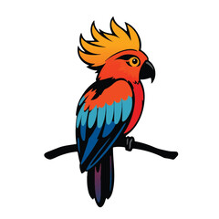 Parrot logo on white background. Parrot logo design. Vector illustration.