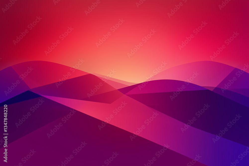 Poster abstract red and purple gradient background with flowing shapes