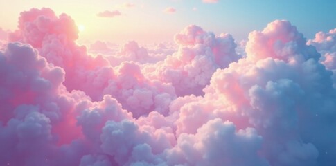 Swirling clouds of pastel hues, soft and gentle, cotton candy background, sweet treats