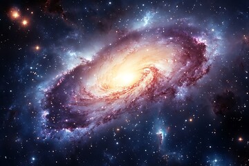 Fototapeta premium Galaxy’s magic glows in its enormity with whirling stars galactic horizons and vast scope and mystery defining soul of space 